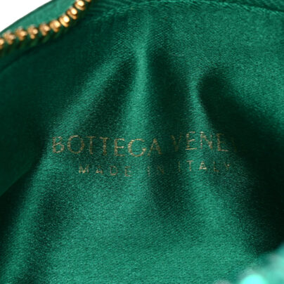 Bottega Veneta Mini Jodie Crystal Embellished Emerald Green Hobo bag stamp