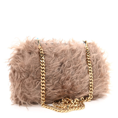 Burberry The Lola Mohair Camel Brown Fur Bag back