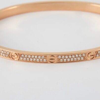 Cartier Love PM Gold Bracelet Diamond Size 17