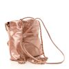 Chanel 22 Mini Pink Metallic Quilted Calfskin Bag in Rose Gold Hardware back