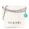 Chanel 22 Mini White Quilted Calfskin Bag in Rainbow Hardware