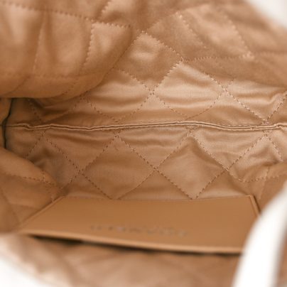 Chanel 22 Mini White Quilted Calfskin Bag in Rainbow Hardware interior