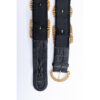 Chanel Belt Black Leather with many Gold Buckles Size 70