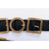 Chanel Belt Black Leather with many Gold Buckles Size S 1