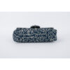 Chanel Classic Double Flap Medium Bag Blue cc fabric silvertone hardware bottom