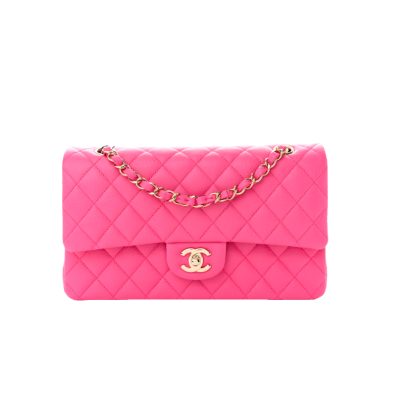 Chanel Classic Double Flap Medium Pink Caviar Goldtone Hardware