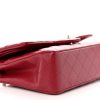 Chanel Classic Double Flap Medium Red Caviar Silvertone Hardware left corner