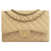 Chanel Classic Flap Jumbo Beige Lambskin Gold Hardware