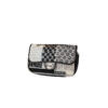 Chanel Classic Flap Medium Bag Black Embroidered Flowers Silvertone hardware