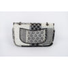 Chanel Classic Flap Medium Bag Black Embroidered Flowers Silvertone hardware back