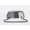 Chanel Classic Flap Medium Bag Black Embroidered Flowers Silvertone hardware top