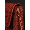 Chanel Classic Red Leather and Wicker Flap Bag hardware