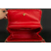 Chanel Classic Red Leather and Wicker Flap Bag interior