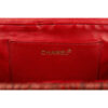Chanel Classic Red Leather and Wicker Flap Bag interior pocket