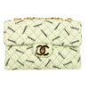 Chanel Classic Single Flap Maxi Green Cotton Gold Hardware