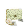 Chanel Classic Single Flap Maxi Green Cotton Gold Hardware front