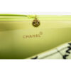 Chanel Classic Single Flap Maxi Green Cotton Gold Hardware zip