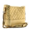 Chanel Gabrielle Medium Metallic Gold Chevron Calfskin Hobo Bag back
