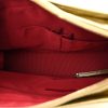 Chanel Gabrielle Medium Metallic Gold Chevron Calfskin Hobo Bag interior