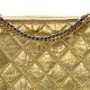 Chanel Gabrielle Medium Metallic Gold Chevron Calfskin Hobo Bag quilted