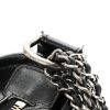 Chanel Gabrielle Small Black Chevron Calfskin Hobo Bag dark silver chain hardware