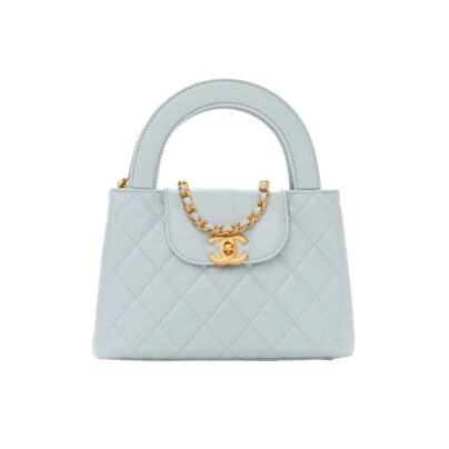 Chanel Kelly Shopper Nano Light Blue Calfskin Quilted Bag
