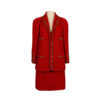 Chanel Red Wool Jacket and Skirt