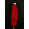 Chanel Red Wool Jacket and Skirt buttoned down right side