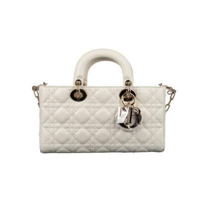 Christian Dior Medium Lady D Joy Bag White Lambskin