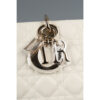 Christian Dior Medium Lady D Joy Bag White Lambskin Hardware gold metal finish