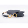 Christian Dior Saddle Bag Blue Leather Goldtone Hardware CD