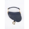 Christian Dior Saddle Bag Blue Leather Goldtone Hardware back