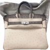 Hermes Birkin 25 Bicolor Gris Agate and White Ostrich PHW