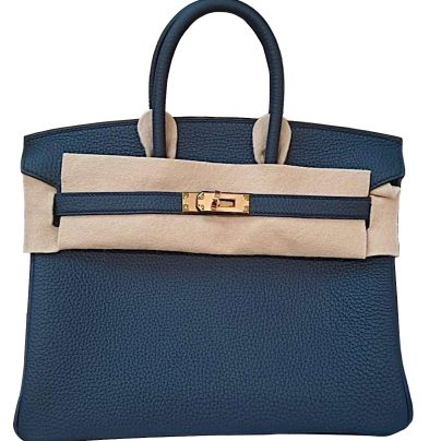 Hermes Birkin 25 Bleu De Prusse Togo Gold Hardware
