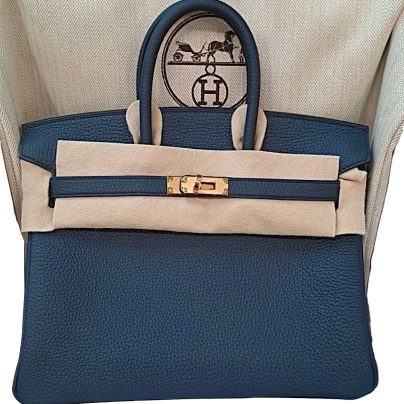 Hermes Birkin 25 Bleu De Prusse Togo Leather GHW