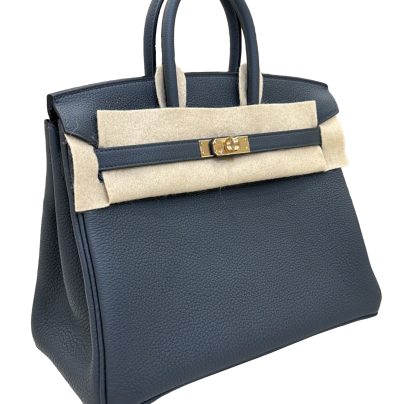 Hermes Birkin 25 Gris Misty Togo Leather Permabrass Hardware