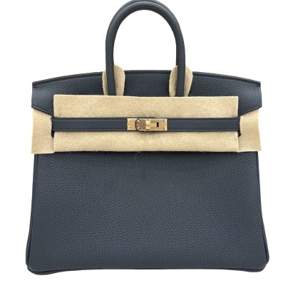 Hermes Birkin 25 Gris Misty Togo Permabrass Hardware