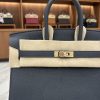 Hermes Birkin 25 Gris Misty Togo Permabrass Hardware front