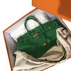 Hermes Birkin 30 Menthe Vert Bag in Togo Leather Gold Hardware New