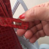 Hermes Birkin 35 Red Crocodile Porosus PHW stamp code
