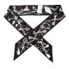 Hermes Black Silk Twilly with Key motifs