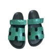 Hermes Chypre Green Crocodile Sandals