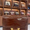 Hermes Constance 18 Miel Shiny Alligator GHW