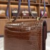 Hermes Constance 18 Miel Shiny Alligator GHW Back