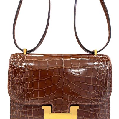 Hermes Constance 18 Miel Shiny Alligator Gold Hardware
