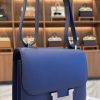 Hermes Constance 18 Mini Bleu Saphir Epsom Palladium Hardware