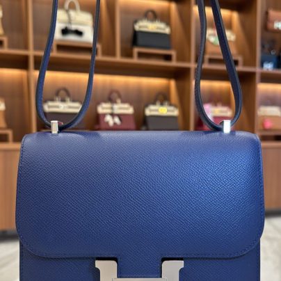 Hermes Constance 18 Mini Blue Sapphire Epsom PHW