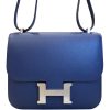 Hermes Constance 18 Mini Blue Sapphire Epsom Palladium Hardware