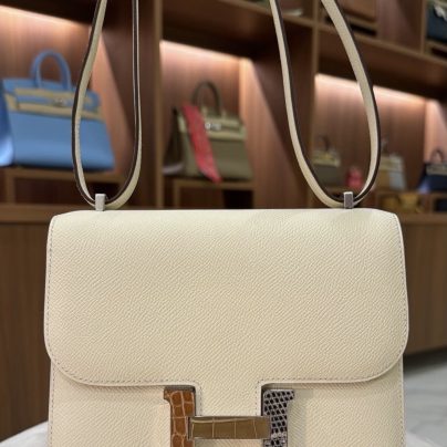 Hermes Constance 18 Mini Epsom Nata Hardware in Alligator Lizard Touch Limited Edition