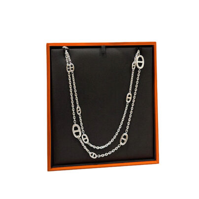 Hermes Farandole 120 Long Necklace with Silver Chaine D'Ancre Motifs